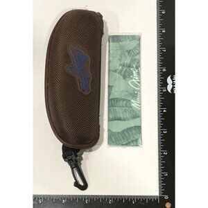 Maui Jim Brown Eyeglass Case With Clip & Tropical Cleaning Cloth